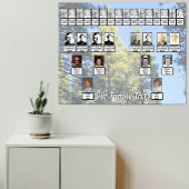 Muted Pine Tree Forest Photo with Two Family Trees ポスター