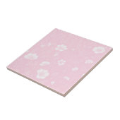 Muted Pink And White Wildflower Pattern タイル (側面)