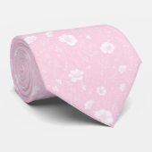 Muted Pink And White Wildflower Patterned ネクタイ (ロール)