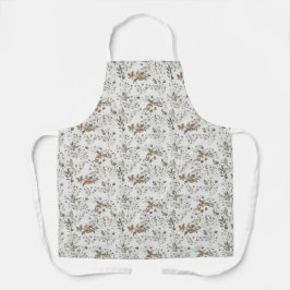 Muted Poinsettas All-Over Print Apron エプロン