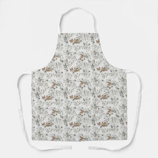 Muted Poinsettas All-Over Print Apron エプロン