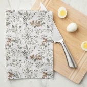 Muted Poinsettas Kitchen Towel キッチンタオル (四つ折り)