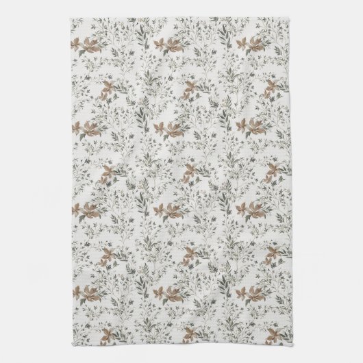 Muted Poinsettas Kitchen Towel キッチンタオル (縦)