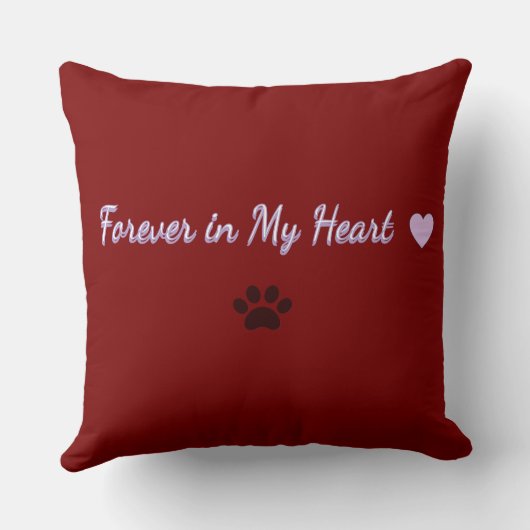 Muted Red Forever Heart Tribute クッション (裏面)