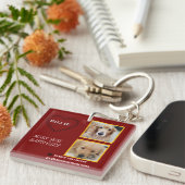 Muted Red Heartflet Pet Keepsake キーホルダー (正面右)