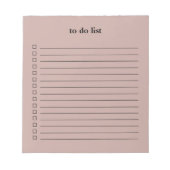 Muted Rose To Do List Minimalist Teacher Simple ノートパッド (正面)