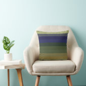 Muted Sage Blues & Olive Green Stripes  クッション (椅子)
