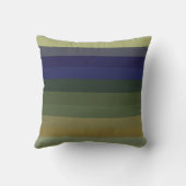Muted Sage Blues & Olive Green Stripes  クッション (裏面)