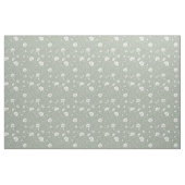Muted Sage Green And White Wildflower Pattern ファブリック (ファットクウォーター)