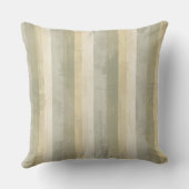 Muted Sage Green Gray Yellow Modern Rustic Stripe クッション (裏面)