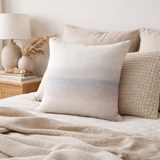 Muted Sky Horizon Throw Pillow クッション