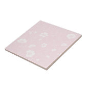 Muted Soft Pink And White Wildflower Pattern タイル (側面)