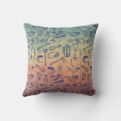 Muted sunset Ombré Camping Gear Pattern クッション (裏面)