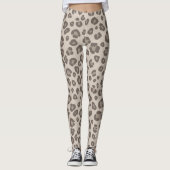 Muted Taupe Leopard Print レギンス (正面)
