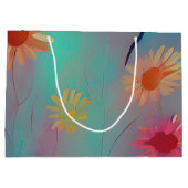 Muted tones abstract sunflowers  ラージペーパーバッグ (裏面)