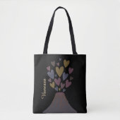 Muted Volcano Hearts Tote Bag – Customizable Gift トートバッグ (正面)