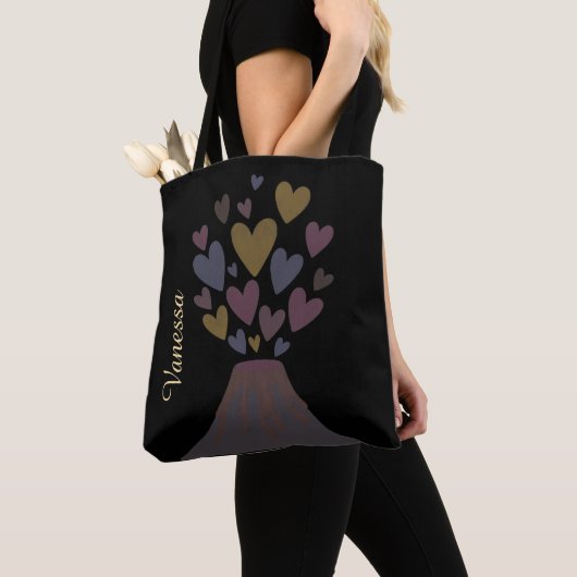 Muted Volcano Hearts Tote Bag – Customizable Gift トートバッグ (クローズアップ)