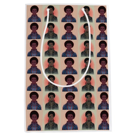 MutedColor Afrofuturist Kings ミディアムペーパーバッグ (正面)