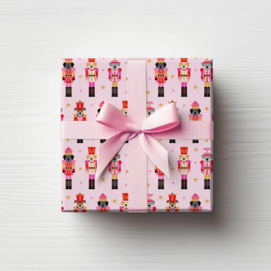 Muttcracker Christmas - Pink Dog Nutcrackers ラッピングペーパー