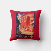 Muttra Krishnaの寺院旅行ポスター クッション (裏面)