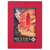 Muttra Krishnaの寺院旅行ポスター クリップボード (裏面)