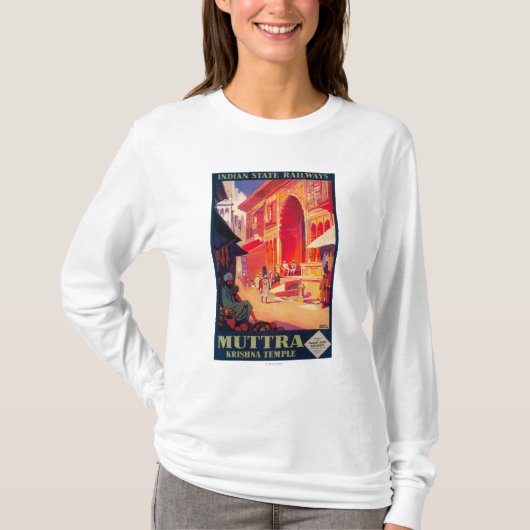 Muttra Krishnaの寺院旅行ポスター Tシャツ (正面)
