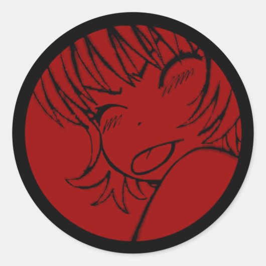 muuhh – かわいいアニメ – かわいい>_<赤 ラウンドシール (正面)