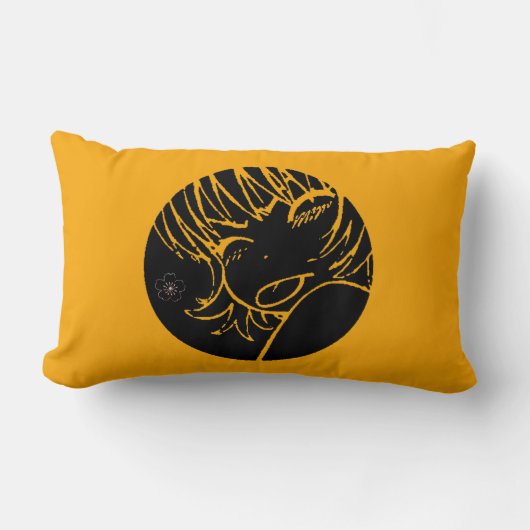 muuhh -かわいい日本製アニメのwaifu -かわいいの>_<の桜 ランバークッション (正面)