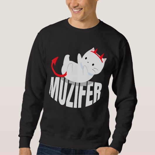 Muzifer I Cat Kitten Lucifer Devil Little Devil Lu スウェットシャツ (正面)
