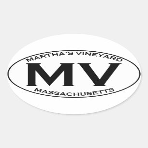 MV -マーサのブドウ園マサチューセッツ 楕円形シール