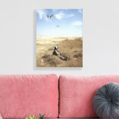 MV-22Bオスプレイは米海軍病院コルpsmを飛ぶ キャンバスプリント (インサイチュ (リビング))