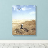 MV-22Bオスプレイは米海軍病院コルpsmを飛ぶ キャンバスプリント (インサイチュ (ウッドフロア))