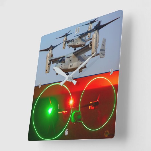 MV-22Bオスプレイ スクエア壁時計 (傾斜)