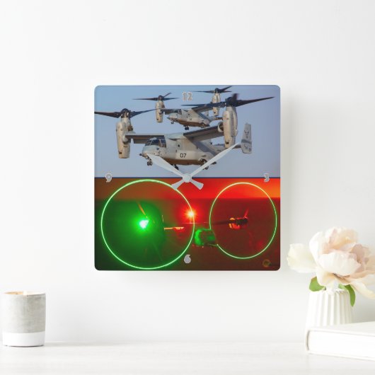 MV-22Bオスプレイ スクエア壁時計 (ホーム)