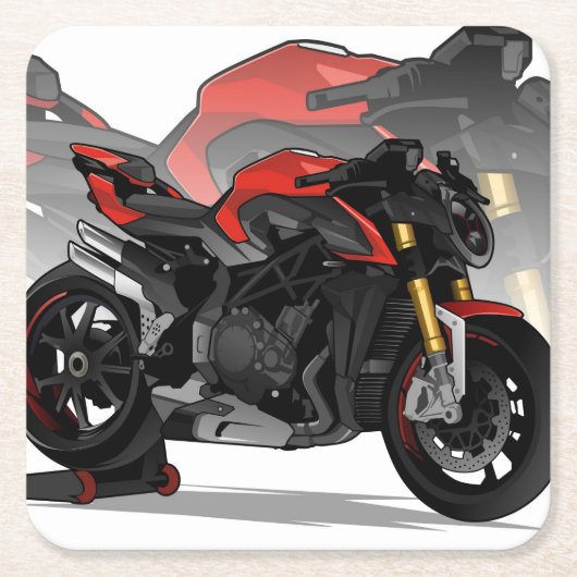 MV Agusta Brutale 1000RR with special background スクエアペーパーコースター (正面)