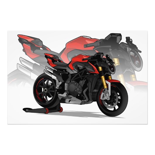 MV Agusta Brutale 1000RR with special background フォトプリント (正面)