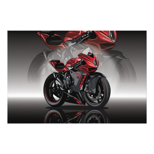 MV Agusta F3 with special background フォトプリント (正面)