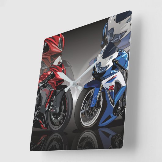 MV Agusta F3 x Suzuki GSX-R スクエア壁時計 (傾斜)