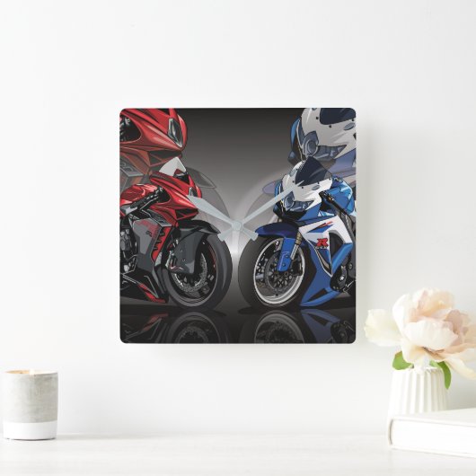 MV Agusta F3 x Suzuki GSX-R スクエア壁時計 (ホーム)