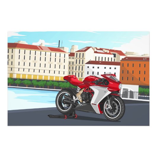 MV Agusta Superveloce in Venedig フォトプリント (正面)