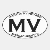 MV - Martha's Vineyard Massachusetts 楕円形シール (正面)