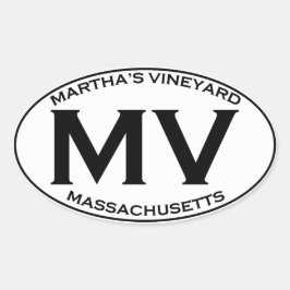 MV - Martha's Vineyard Massachusetts 楕円形シール
