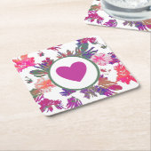 MVBラブブーケ配列デザイン スクエアペーパーコースター (アングル)