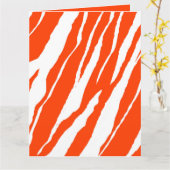 MVB タイガー ストライプ デザイン - オレンジ & ホワイト カード (黄色い花)