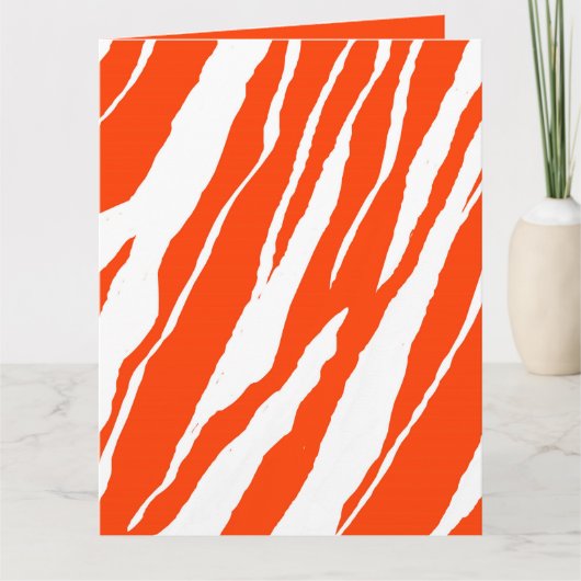 MVB タイガー ストライプ デザイン - オレンジ & ホワイト カード (正面)