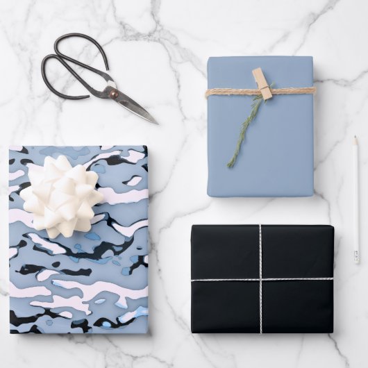 MVB Cameo Light Blue Design ラッピングペーパーシート (正面)