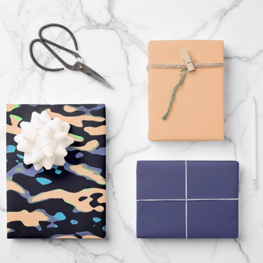 MVB Cameo Masculine Blue 2 Design ラッピングペーパーシート (正面)