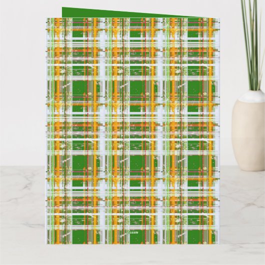MVB Fall Plaid Green/Orange/Yellow Design カード (裏面)