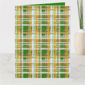 MVB Fall Plaid Green/Orange/Yellow Design カード (正面)