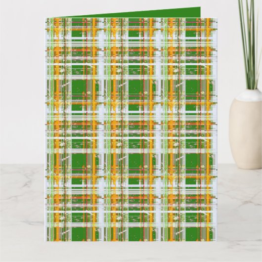 MVB Fall Plaid Green/Orange/Yellow Design カード (正面)